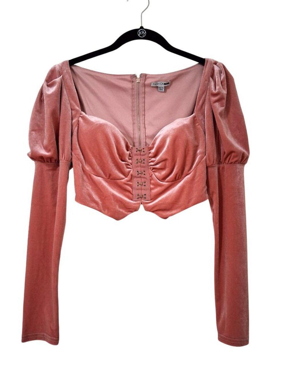 Fashion Nova Pink Velvet Corset Crop Top Size Small Renaissance Victorian